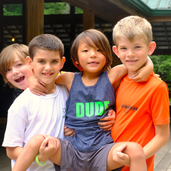 kids smiling at camp in nc mountains